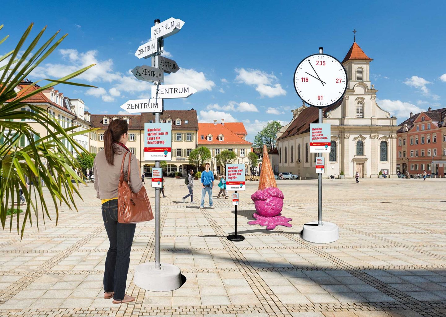 Roadshow mit 3D-Objekten der Kampagne "Demenz im Quartier"